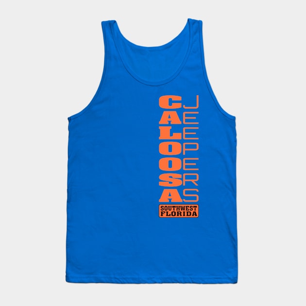 Orange Vertical Logo Tank Top by Caloosa Jeepers 